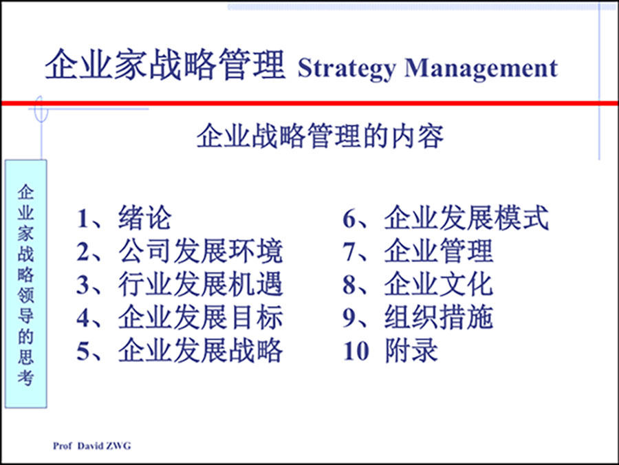 商界精英實戰贏利系統之戰略系統核心課程《企業家戰略管理》